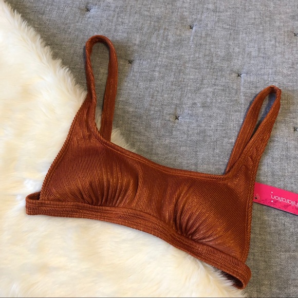 NWT xhiliration metallic ribbed bralette bikini L - Picture 3 of 4